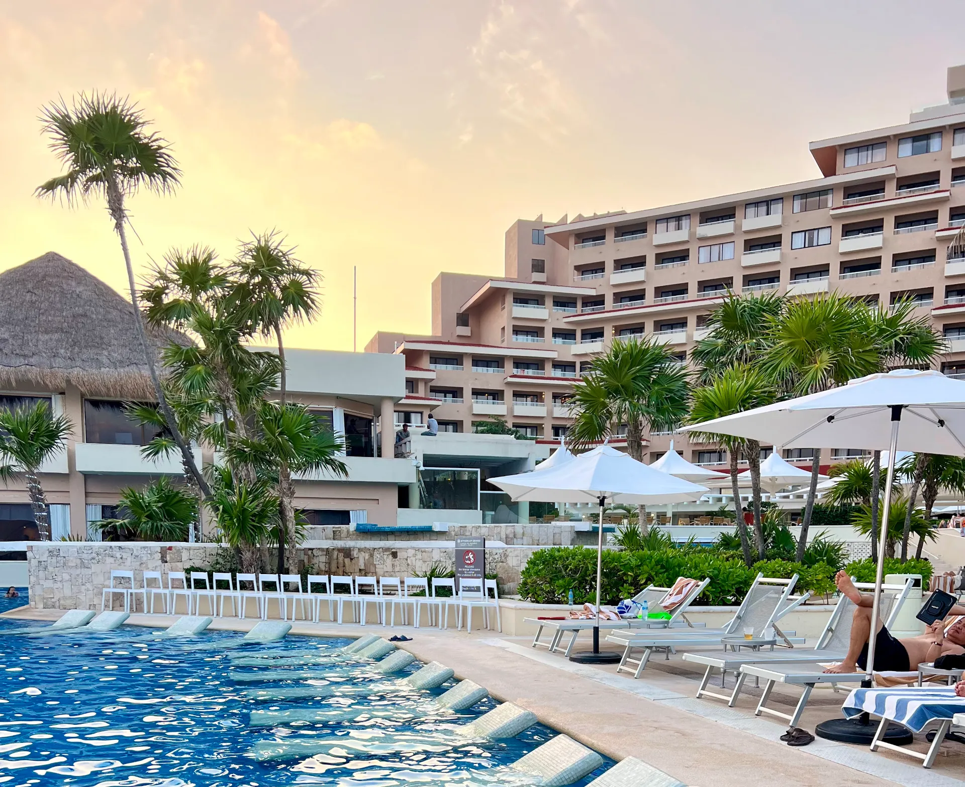 View of the pool and Wyndham Grand Cancun
