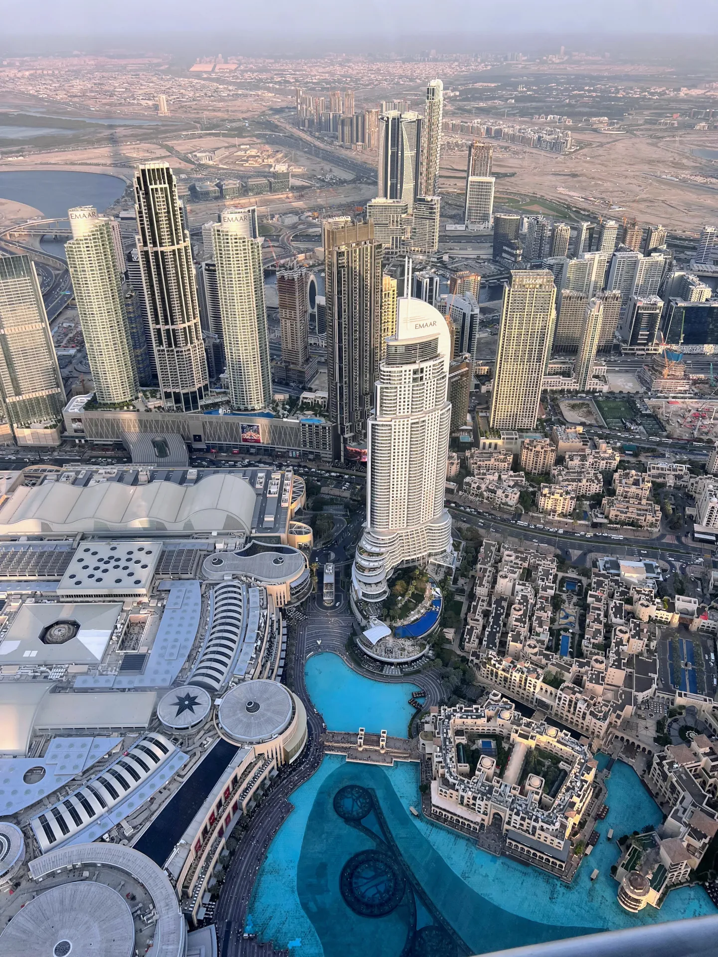 View of the Dubai Fountain from Burj Khalifa 125th floor