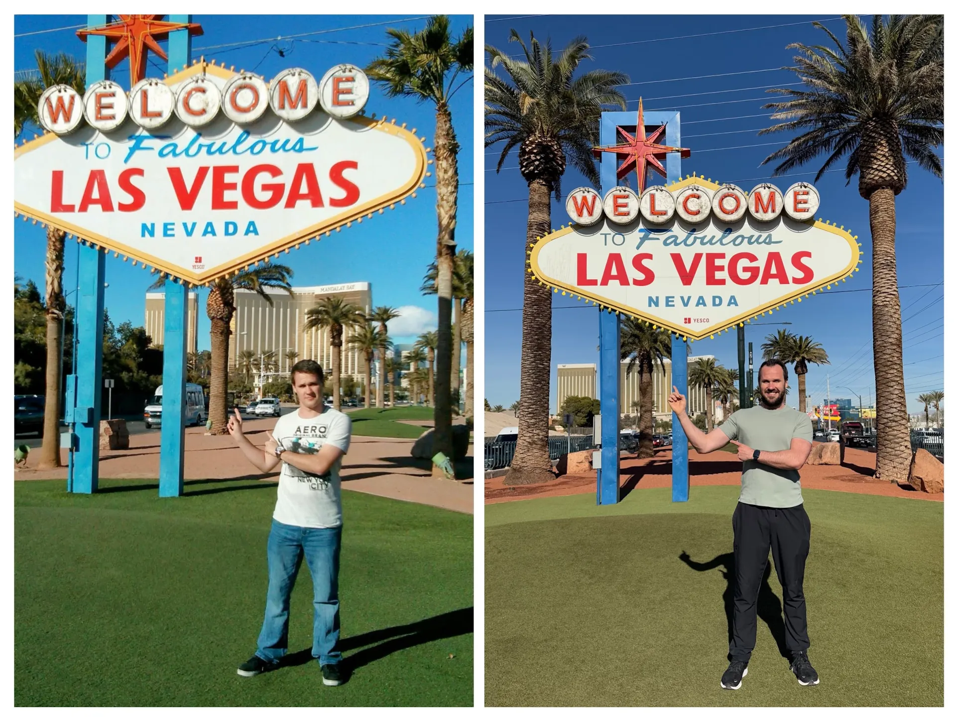 Comparison between 12 years in front of the Las Vegas Sign